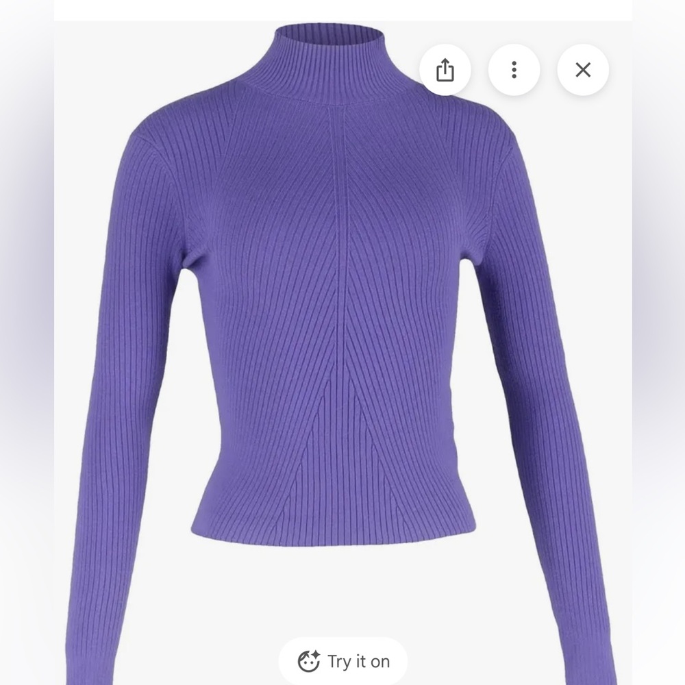 Maje Mock Neck Purple Sweater Size Small